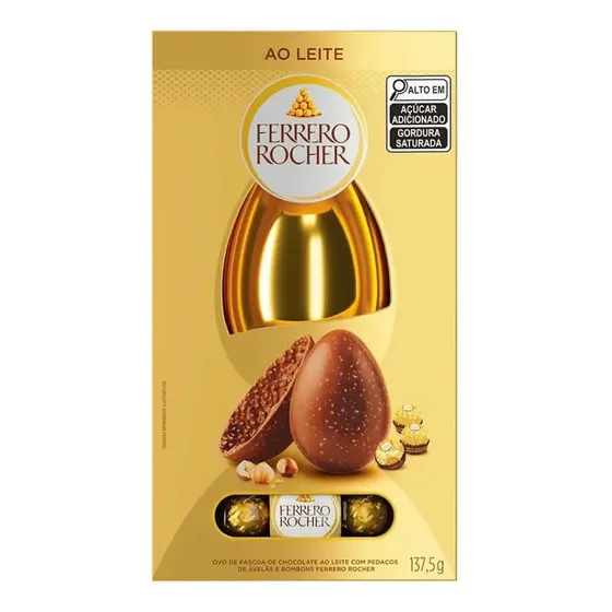 Ovo De Páscoa De Chocolate Ao Leite Ferrero Rocher 137,5g